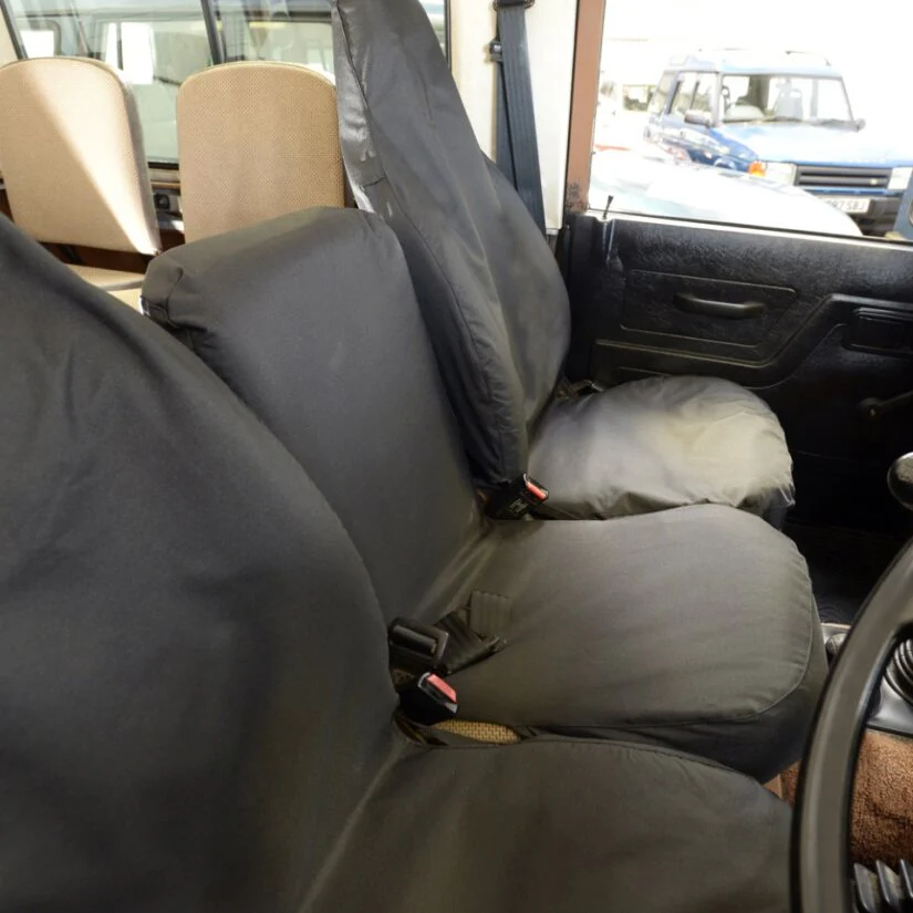 Land Rover Defender 90 & 110 1983-2007 Tailored  Seat Covers - Two Front Seats With Middle Small Seat - Image 2