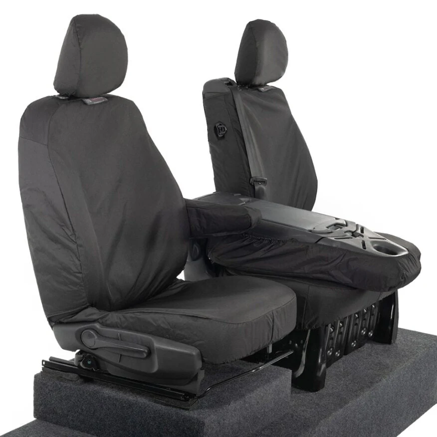 Renault Master Van 2010-2022 Tailored Seat Covers - Three Front Seats Folding Middle Seat Two Piece Passenger Base - Image 3