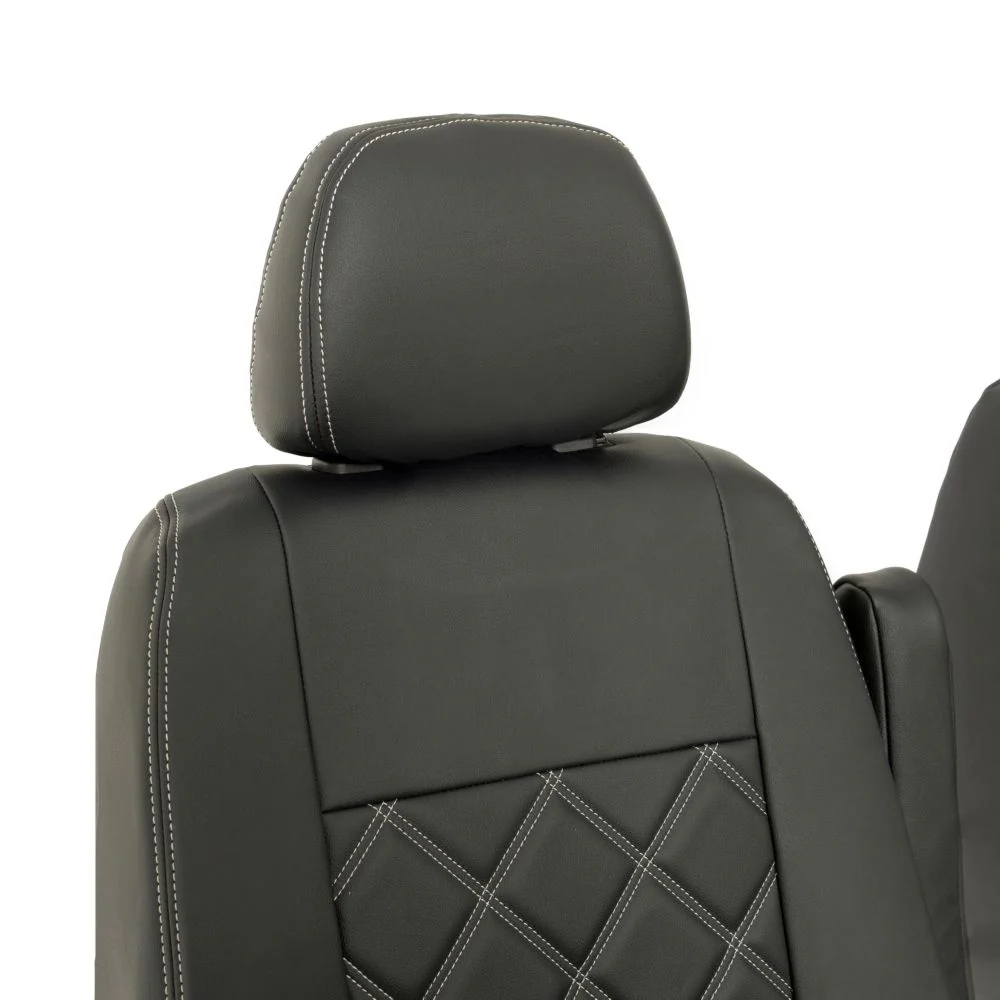 Vauxhall Vivaro Van 2014-2019 No Folding Middle Seat Leatherette Seat Covers - Front - Image 5